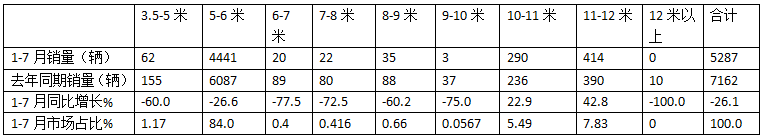 2024年前7月医疗专用车：5-6米领跑11-12米领涨，程力/江铃/福田居前三